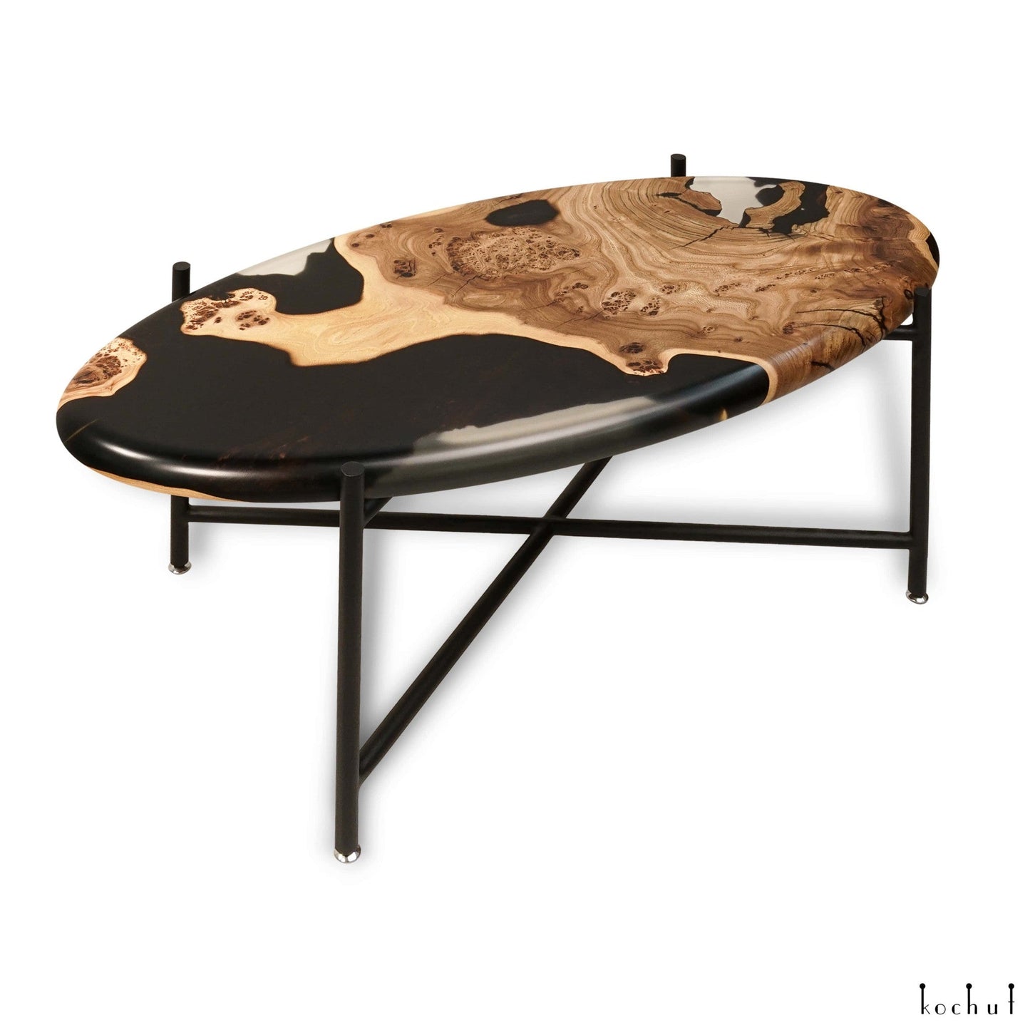 Calvia — Holz- und Epoxidharz-Couchtisch