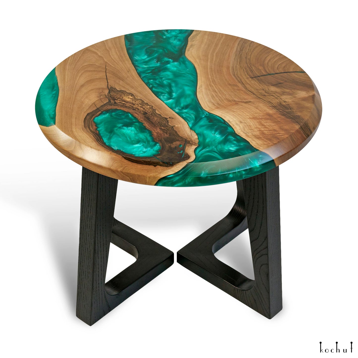 Emerald — Holz- und Epoxidharz-Couchtisch