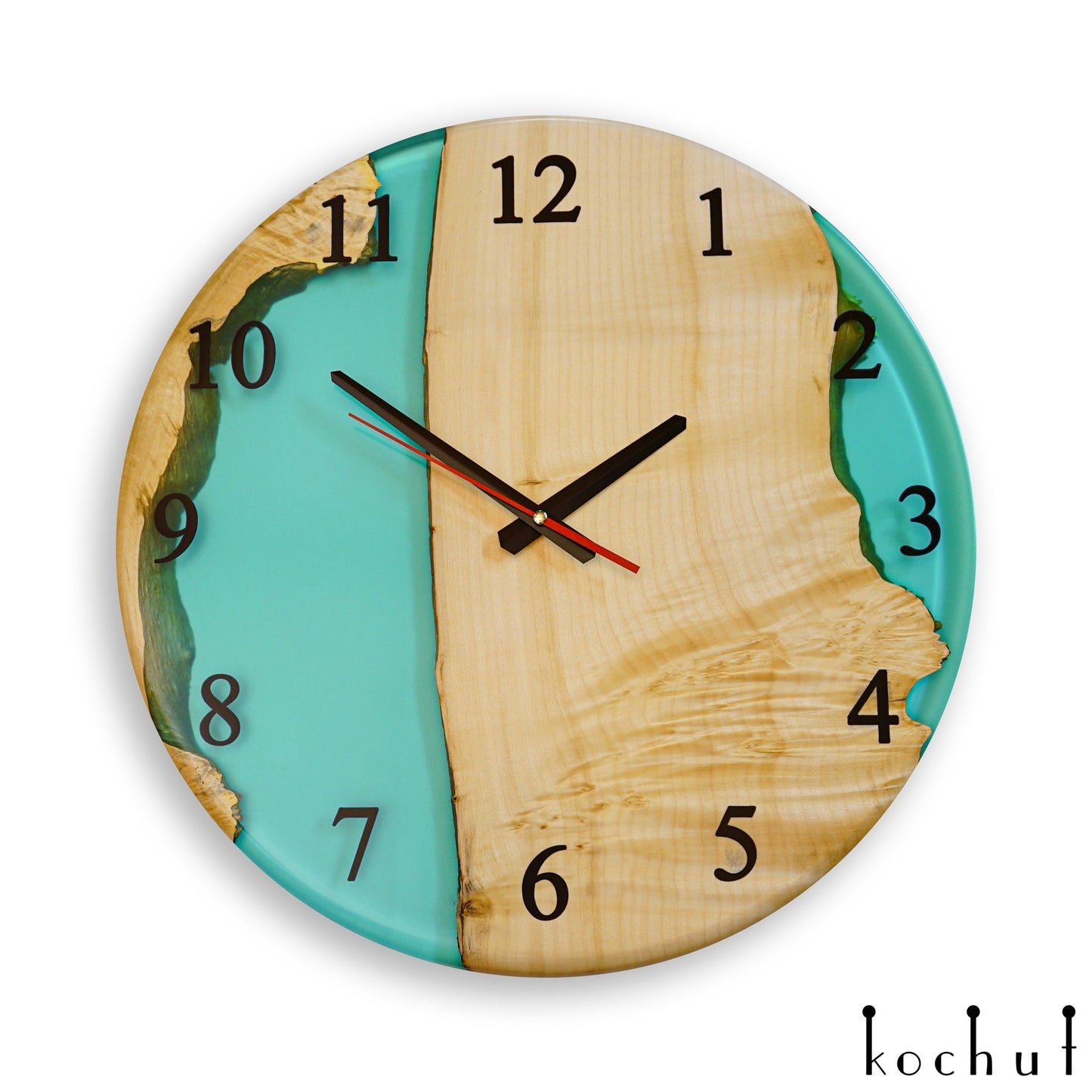 Continuum — Wanduhr aus Holz und Epoxidharz