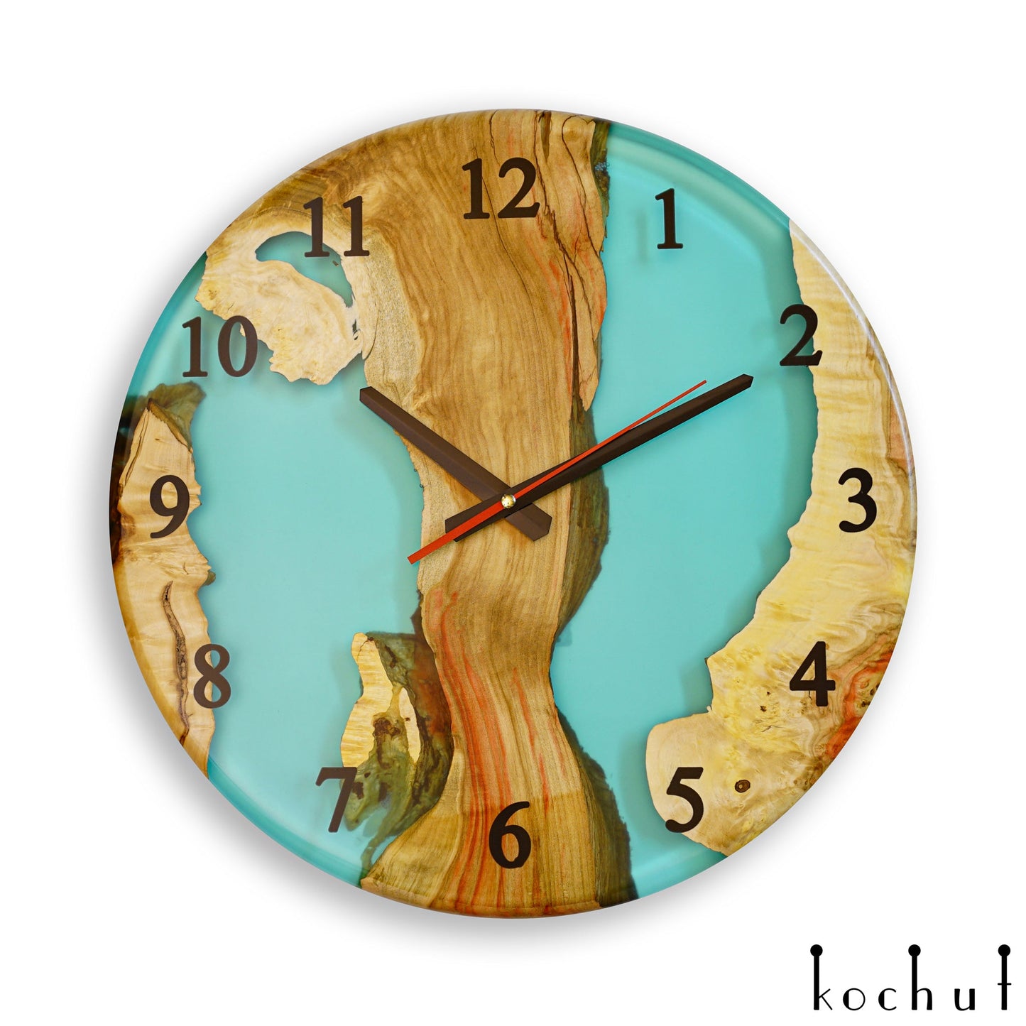 Continuum — Wanduhr aus Holz und Epoxidharz