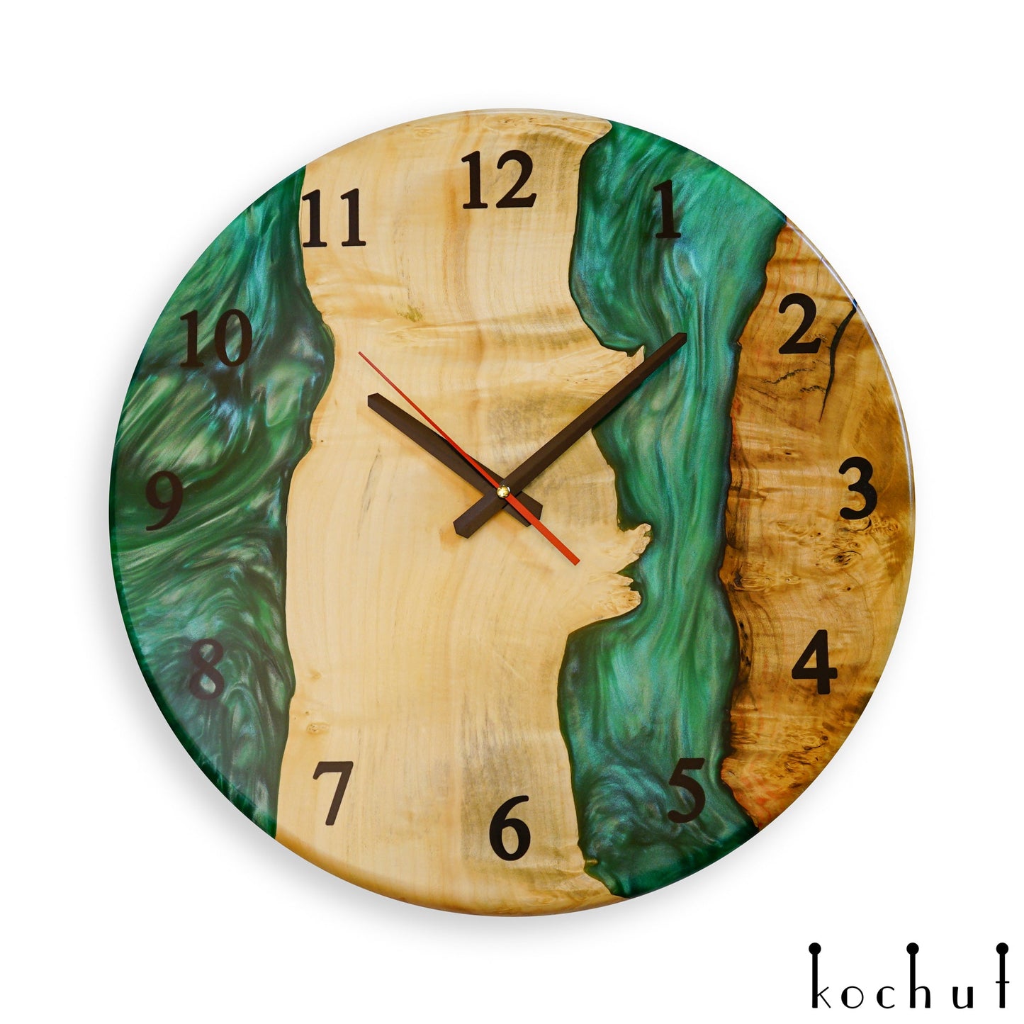 Continuum — Wanduhr aus Holz und Epoxidharz