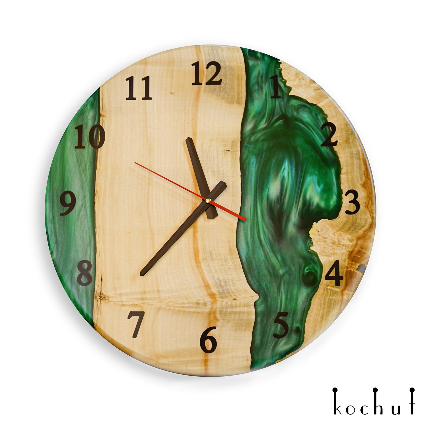 Continuum — Wanduhr aus Holz und Epoxidharz