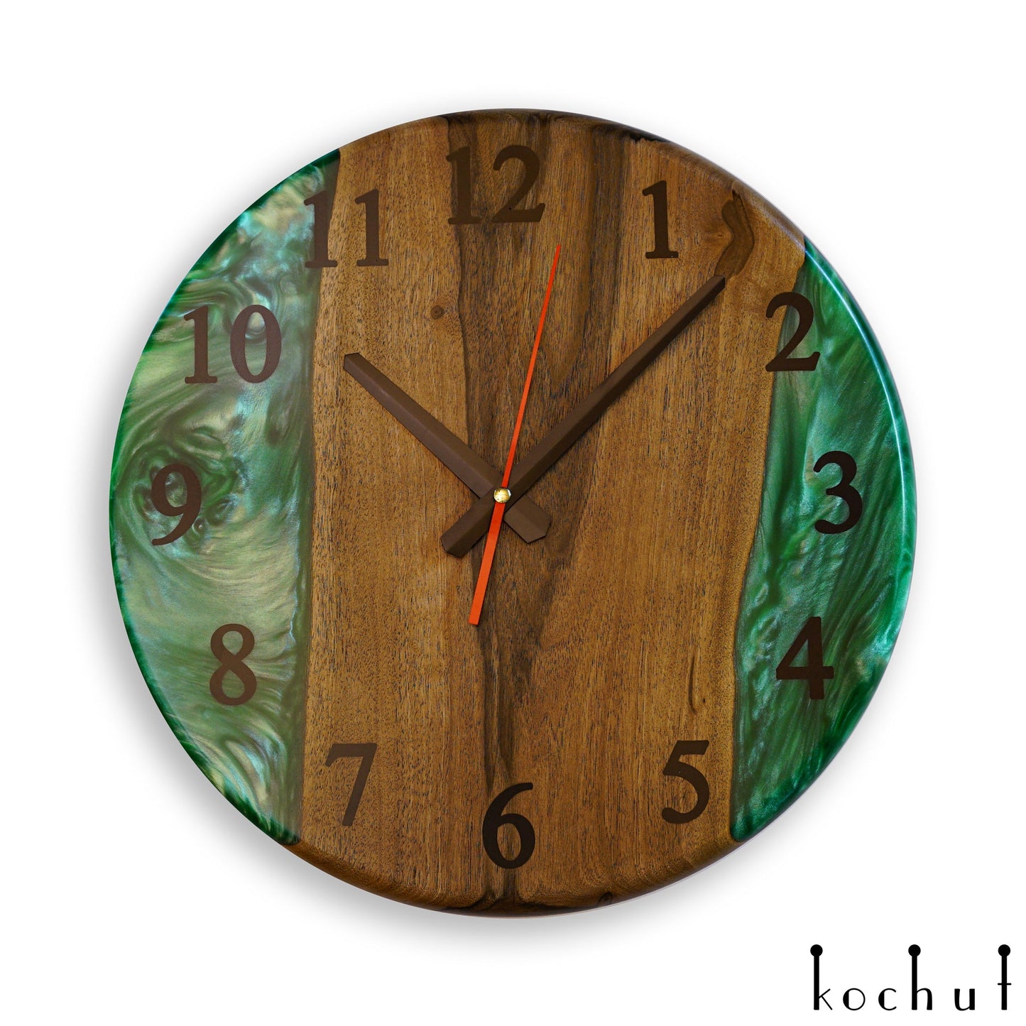 Continuum — Wanduhr aus Holz und Epoxidharz