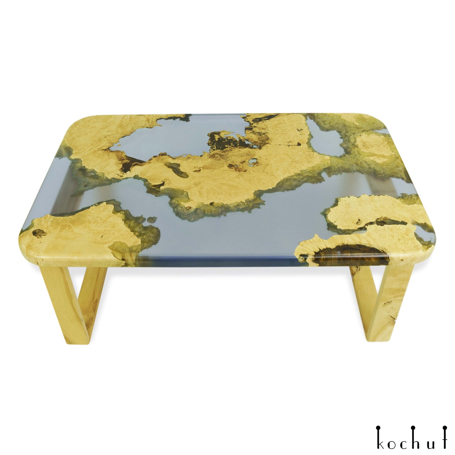 Hyazinthe — Holz- und Epoxidharz-Couchtisch