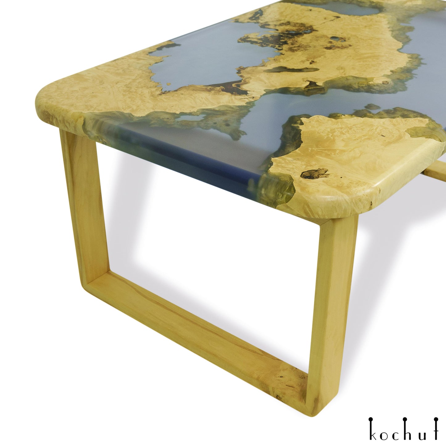 Hyazinthe — Holz- und Epoxidharz-Couchtisch