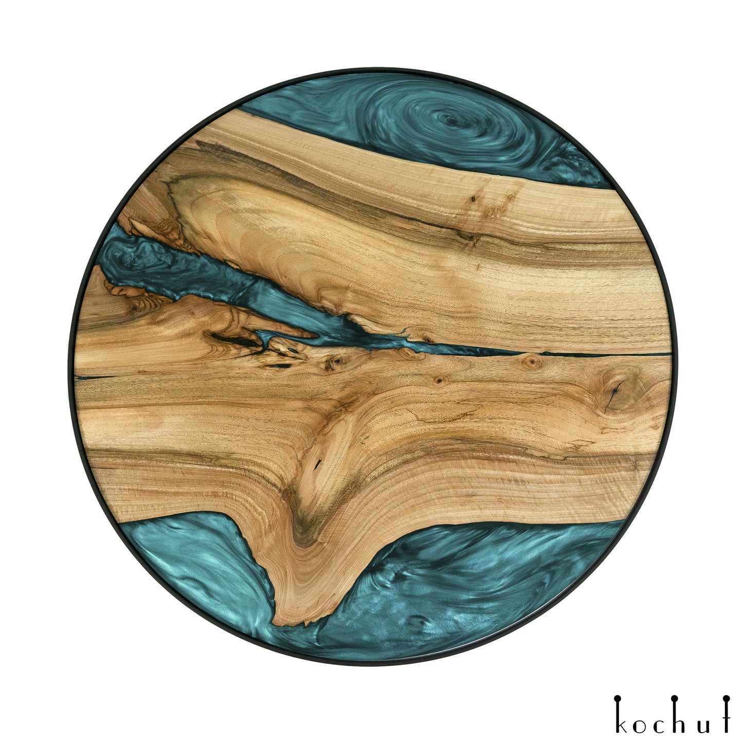 Kalerius — Holz- und Epoxidharz-Couchtisch