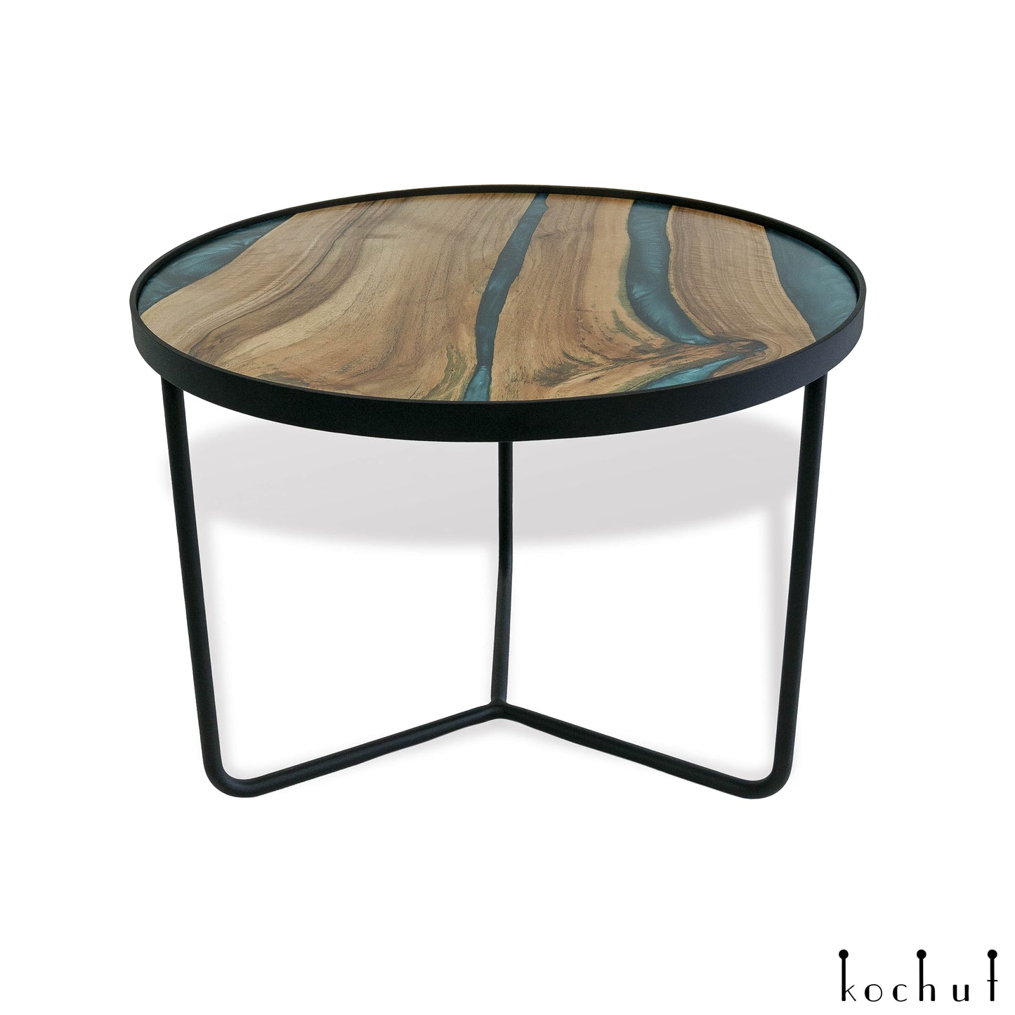 Kalerius — Holz- und Epoxidharz-Couchtisch