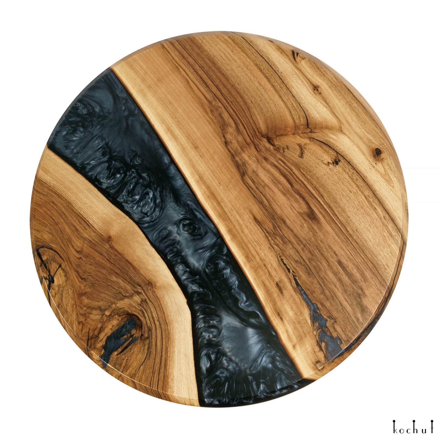 Obsidian — Holz- und Epoxidharz-Kaffeetisch