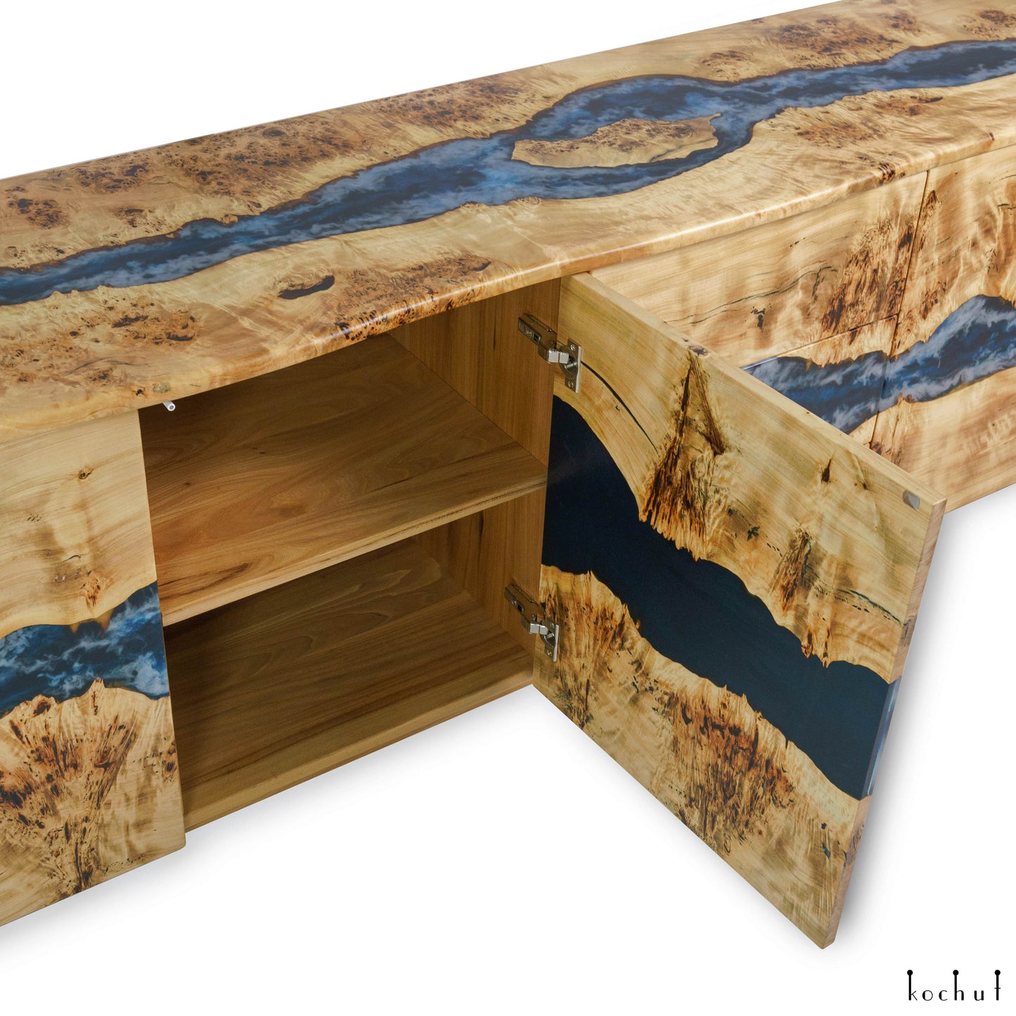Atlantis — Holz- und Epoxidharz-Schrank