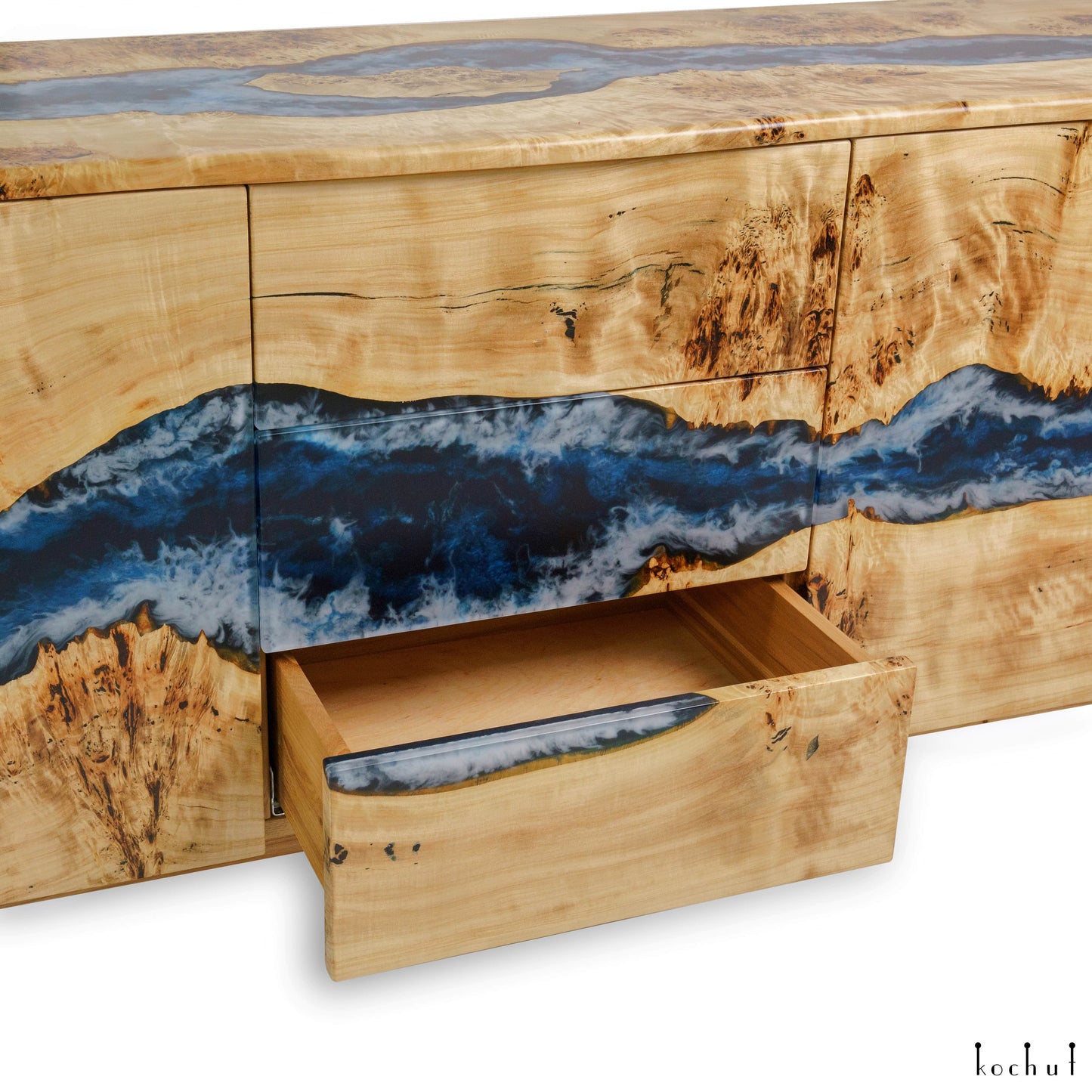 Atlantis — Holz- und Epoxidharz-Schrank
