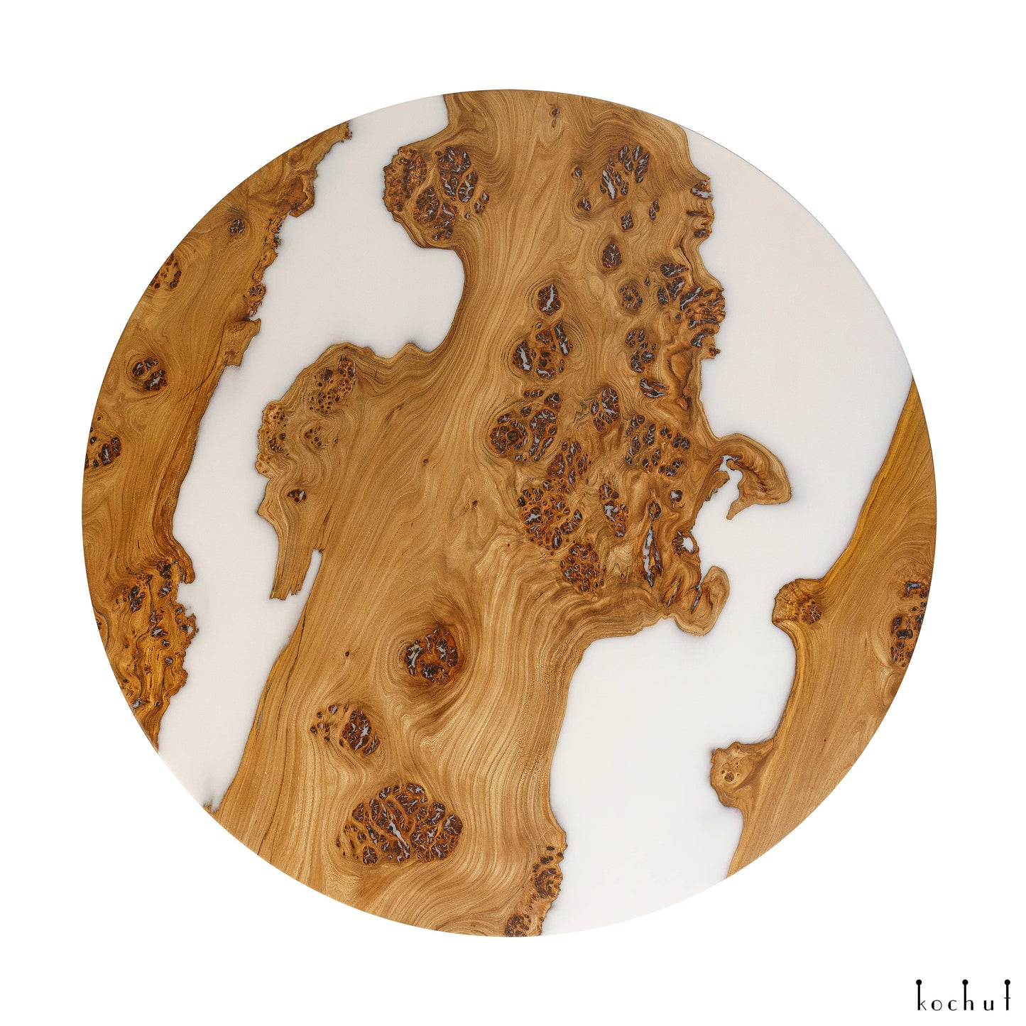 Esstisch Milos — Esstisch aus Holz und Epoxidharz