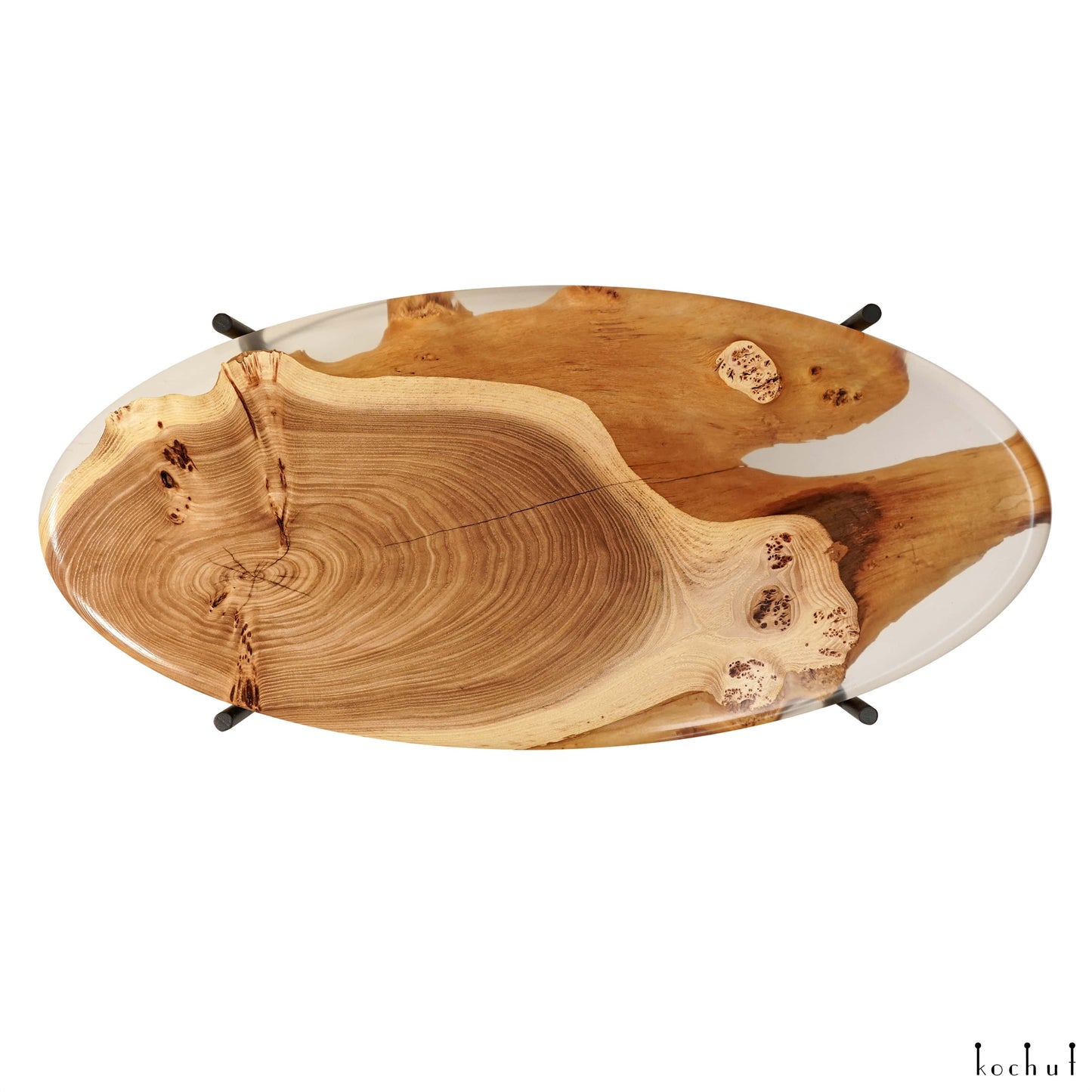 Calvia — Holz- und Epoxidharz-Couchtisch