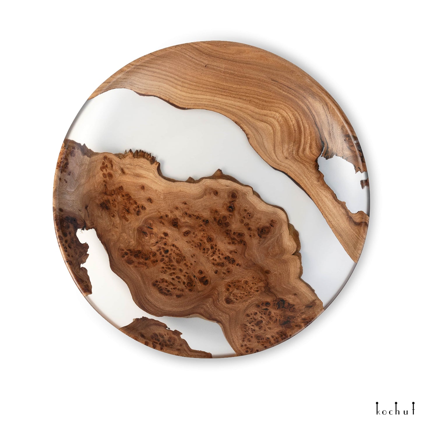 Satori. Eisige Frische — dekorative Platte aus Holz und Epoxidharz