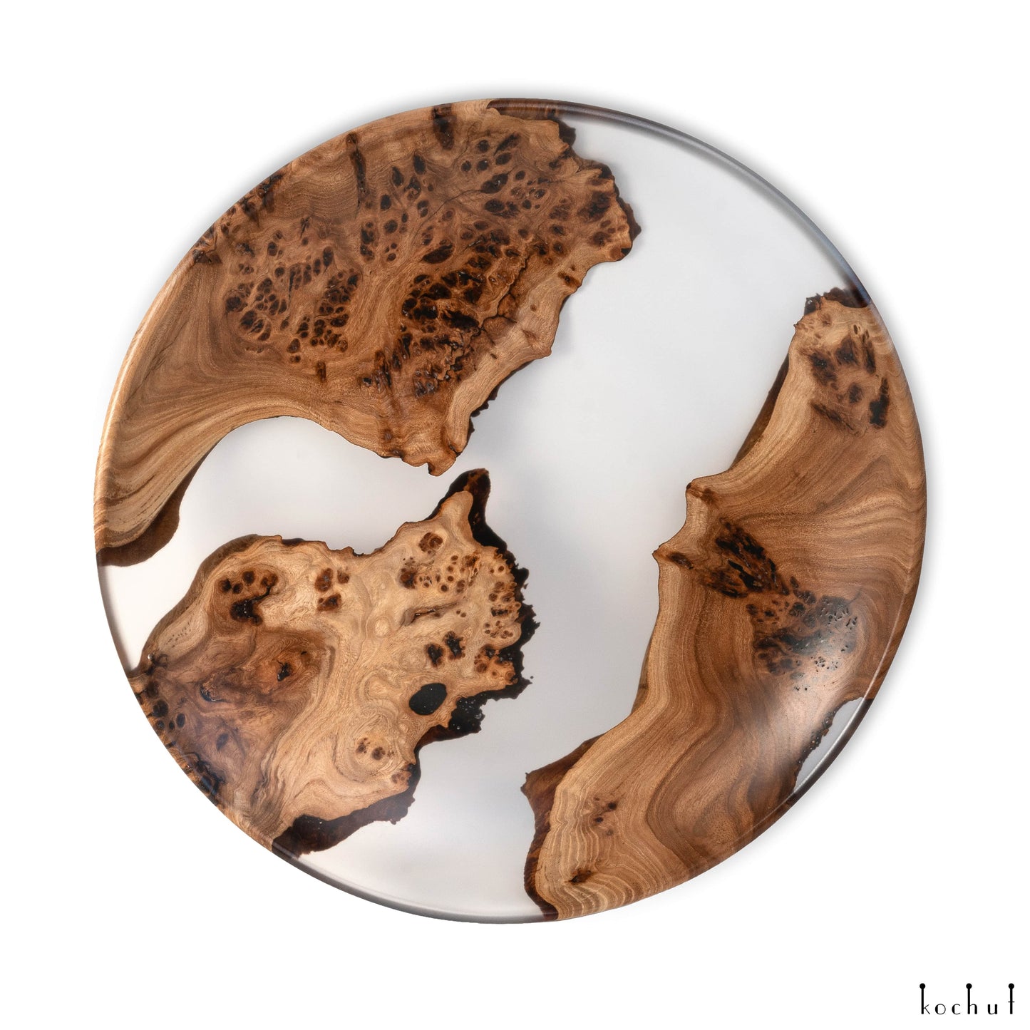 Satori. Eisige Frische — dekorative Platte aus Holz und Epoxidharz