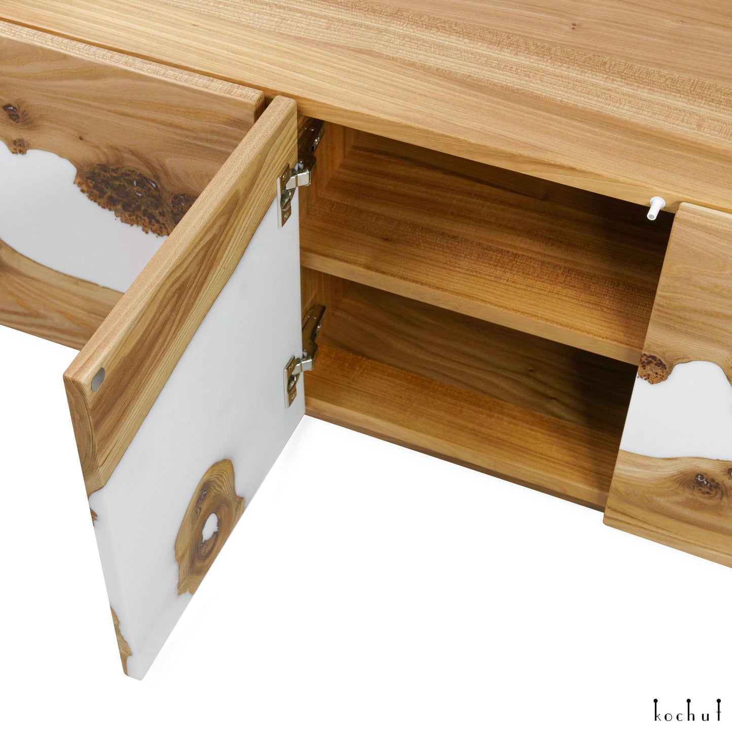Bianco — Holz- und Epoxidharz-Schrank