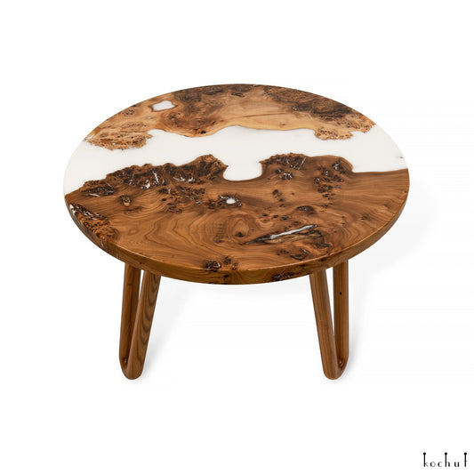 Schnee in der Wüste – Couchtisch aus Holz und Epoxidharz
