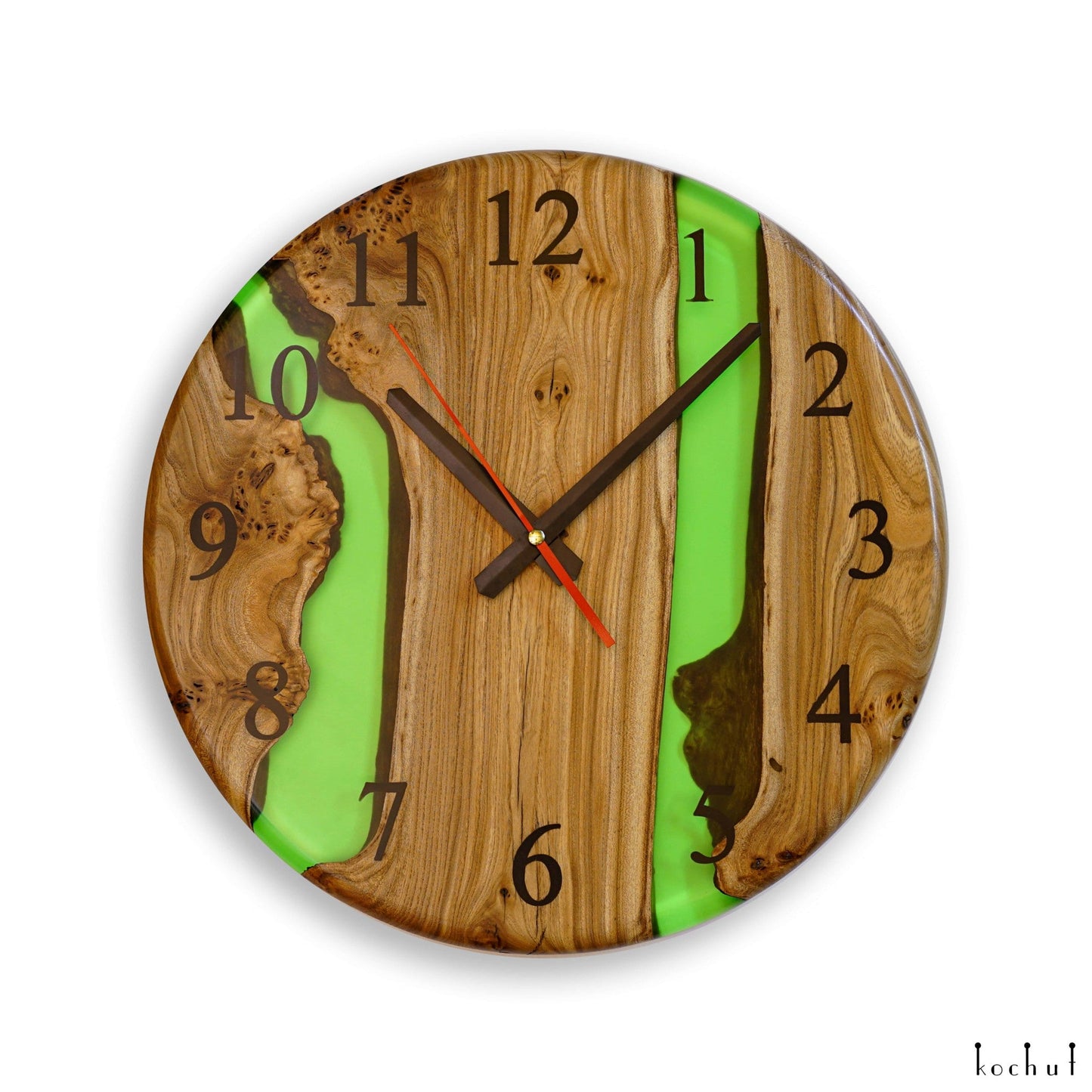 Continuum — Wanduhr aus Holz und Epoxidharz