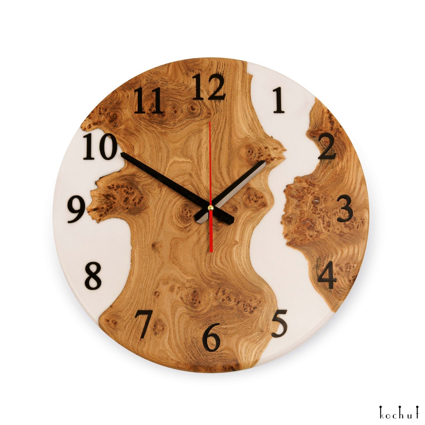 Continuum — Wanduhr aus Holz und Epoxidharz