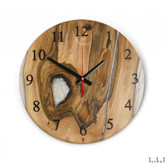 Continuum — Wanduhr aus Holz und Epoxidharz