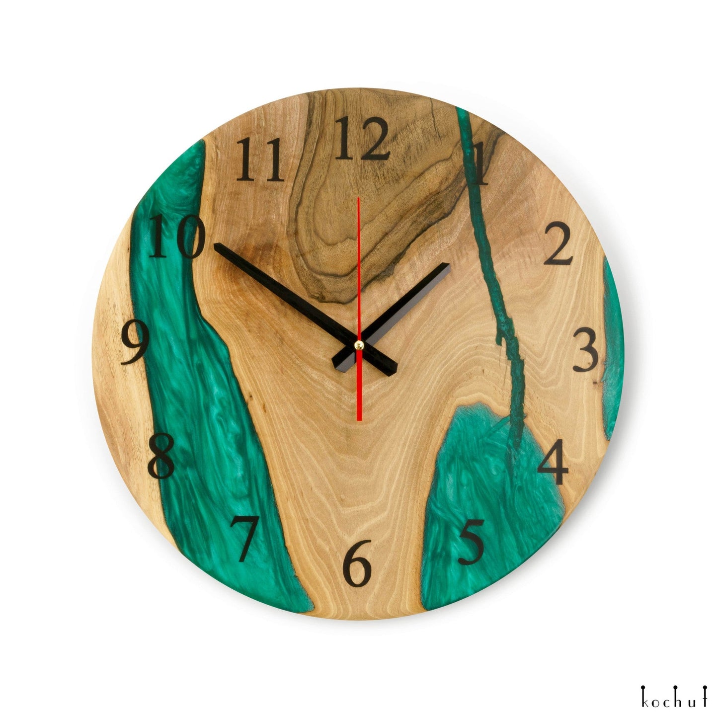 Continuum — Wanduhr aus Holz und Epoxidharz