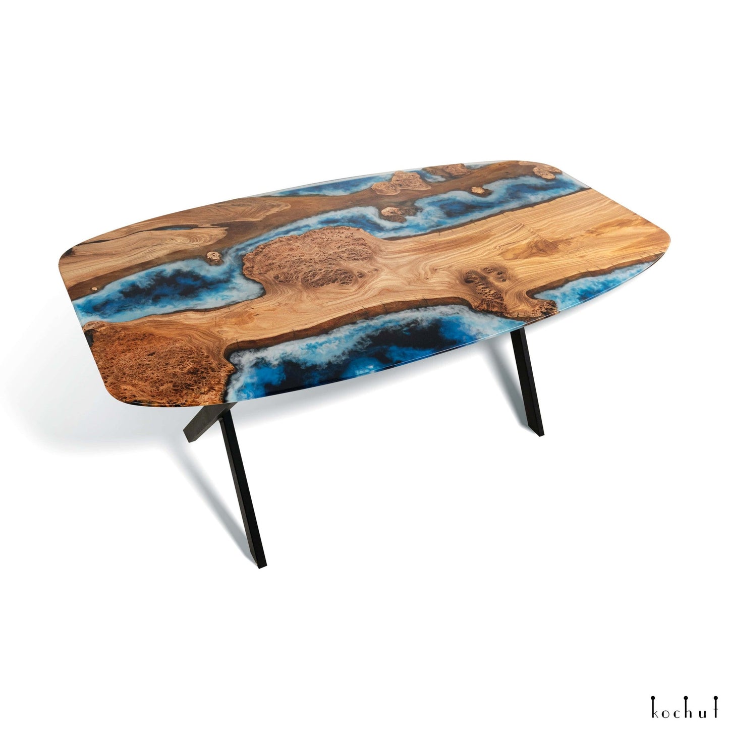 Atlantis — Esstisch aus Holz und Epoxidharz