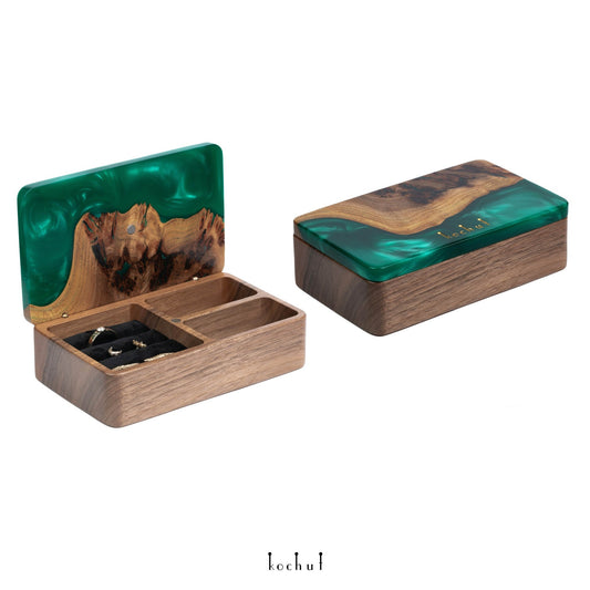 Ornament. Smaragd — Holz- und Epoxidharz-Schmuckschachteln (Mini)
