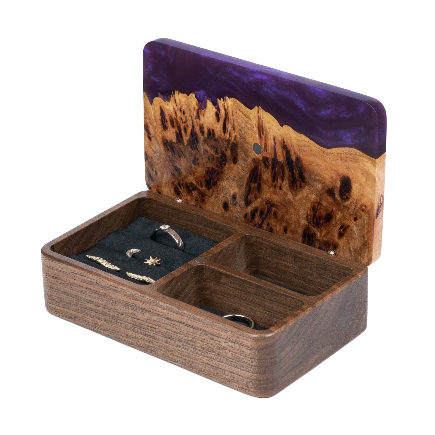 Ornament. Amethyst — Holz- und Epoxidharz-Schmuckschachteln (Mini)