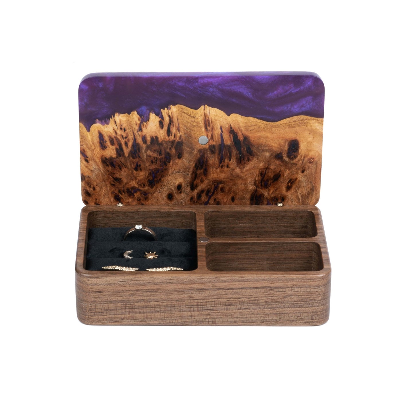Ornament. Amethyst — Holz- und Epoxidharz-Schmuckschachteln (Mini)