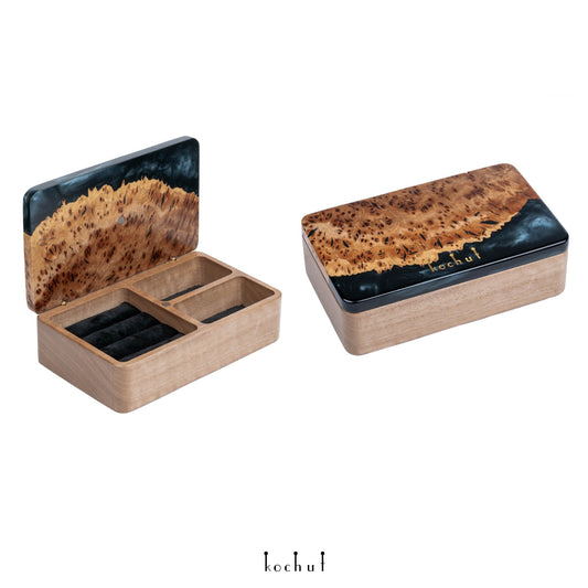 Ornament. Schwarze Perle — Holz- und Epoxidharz-Schmuckschachteln (Mini)