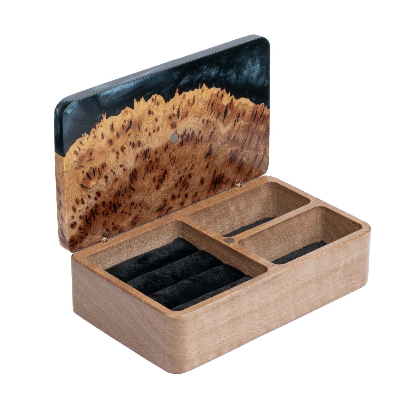 Ornament. Schwarze Perle — Holz- und Epoxidharz-Schmuckschachteln (Mini)