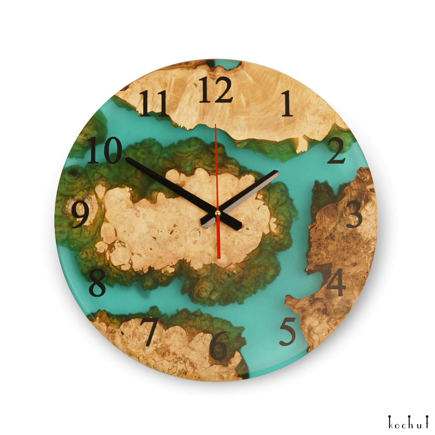 Continuum — Wanduhr aus Holz und Epoxidharz