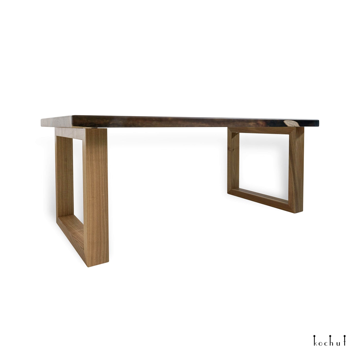 Dämmerungsnebel — Holz- und Epoxidharz-Couchtisch