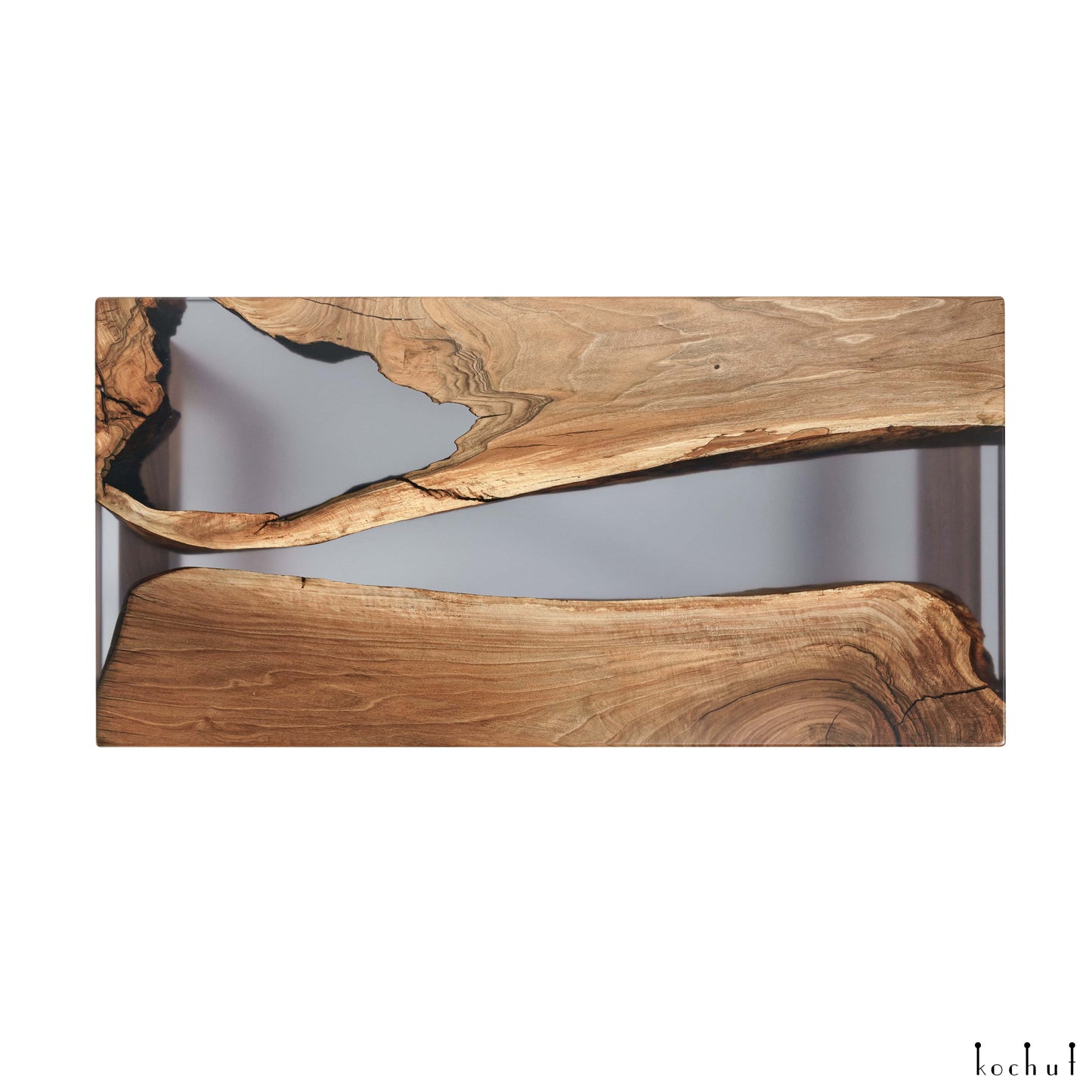 Dämmerungsnebel — Holz- und Epoxidharz-Couchtisch