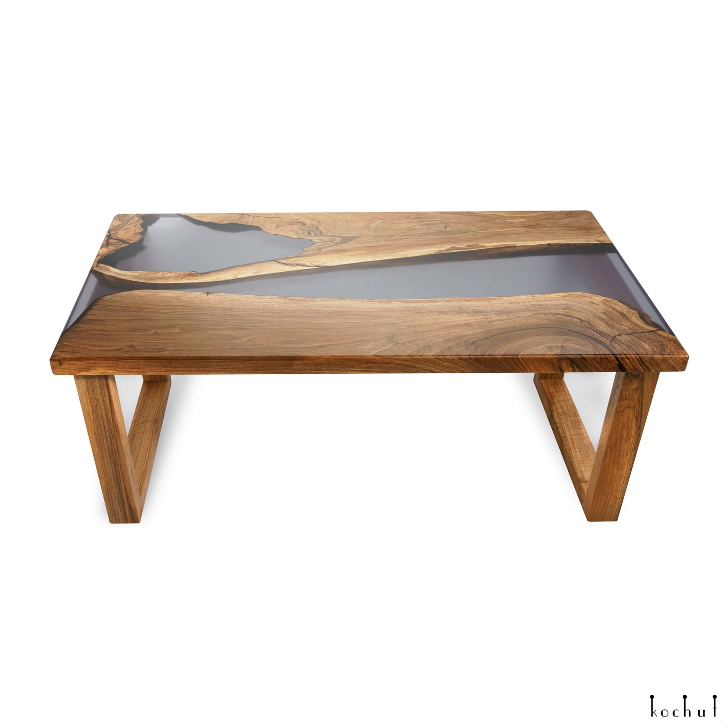 Dämmerungsnebel — Holz- und Epoxidharz-Couchtisch
