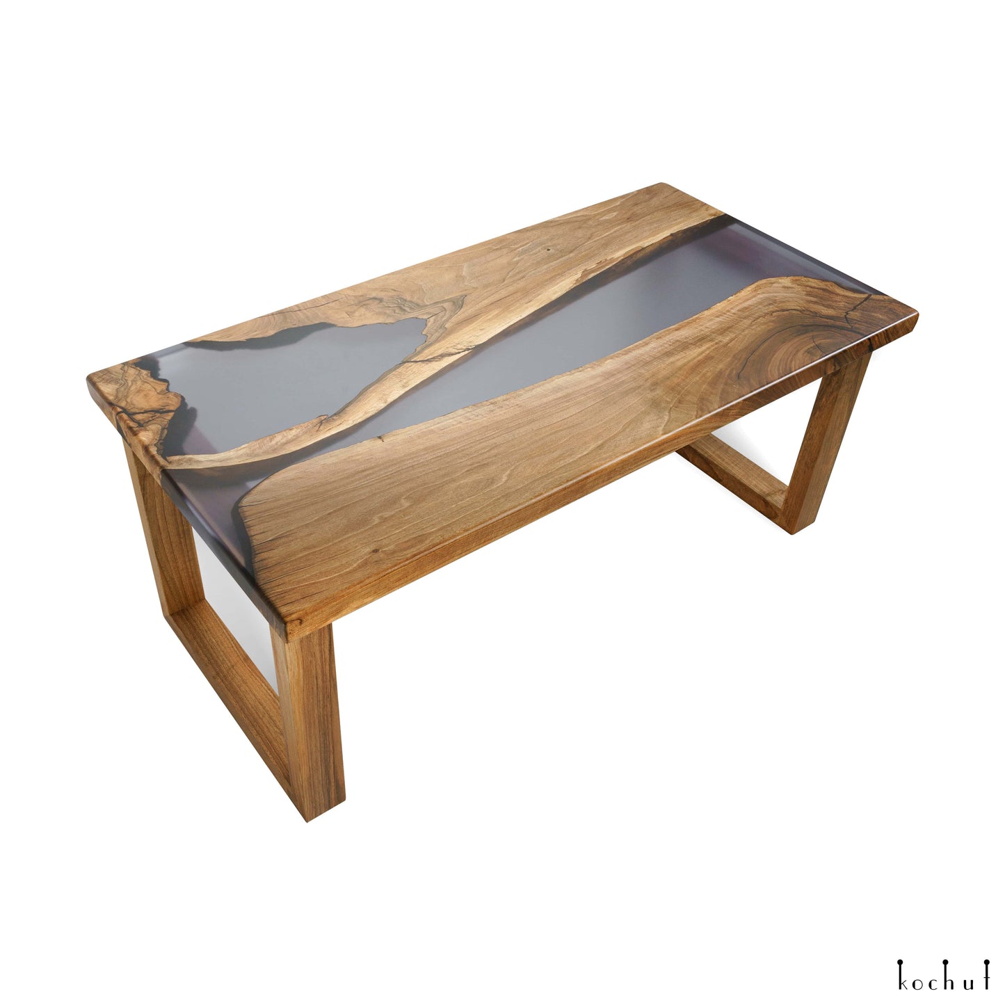 Dämmerungsnebel — Holz- und Epoxidharz-Couchtisch