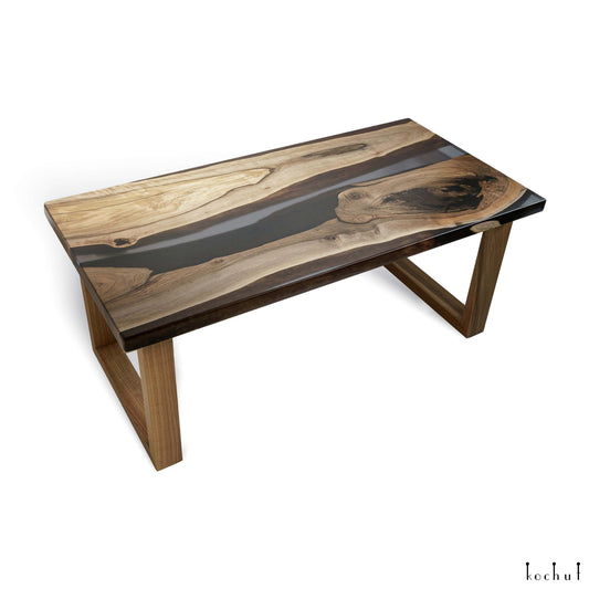 Dämmerungsnebel — Holz- und Epoxidharz-Couchtisch