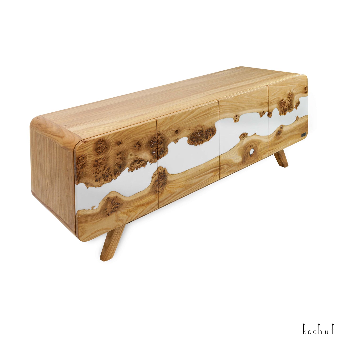 Bianco — Holz- und Epoxidharz-Schrank