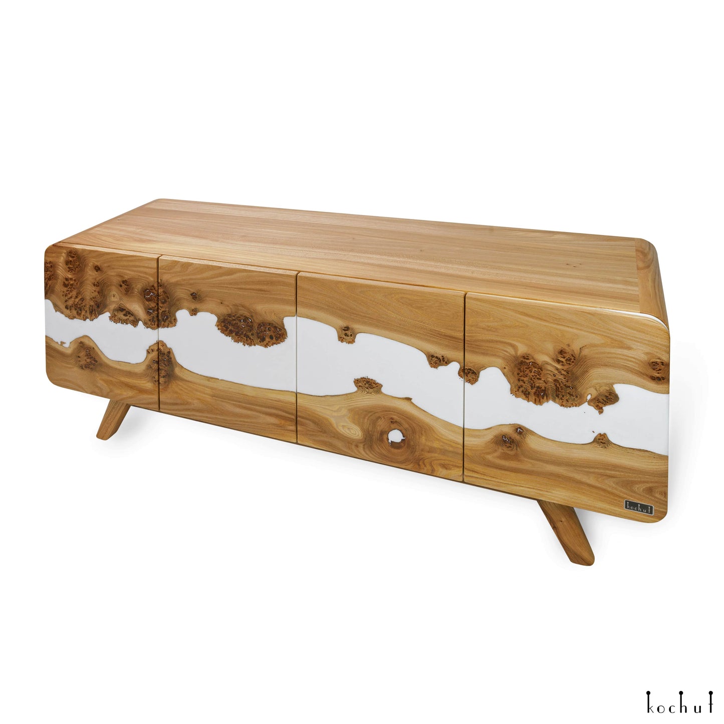 Bianco — Holz- und Epoxidharz-Schrank