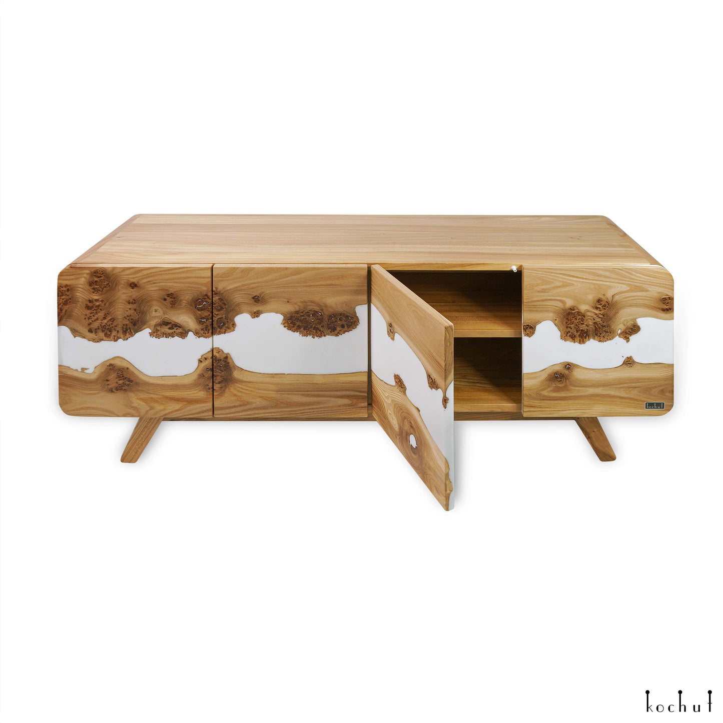Bianco — Holz- und Epoxidharz-Schrank