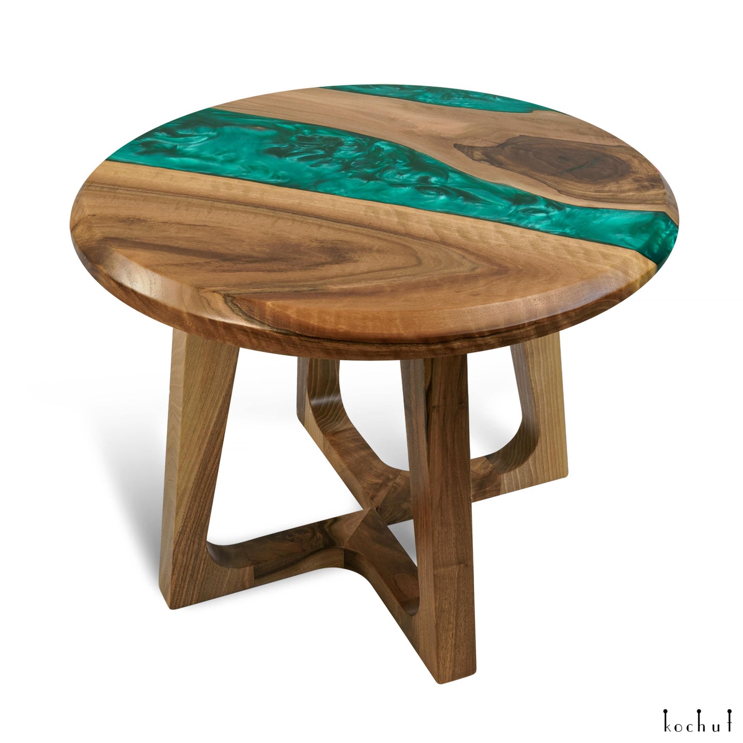 Emerald — Holz- und Epoxidharz-Couchtisch