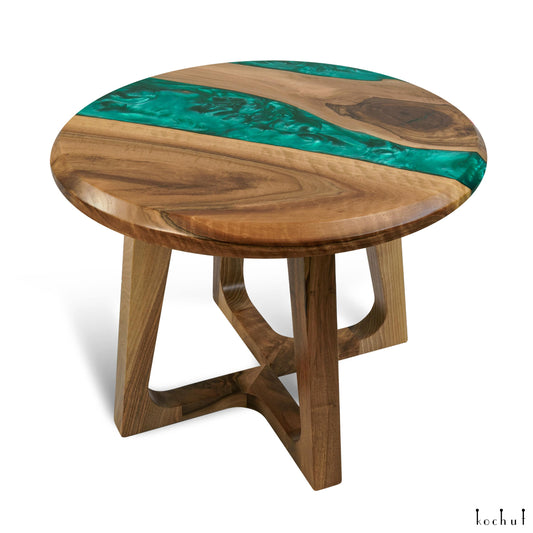 Emerald — Holz- und Epoxidharz-Couchtisch