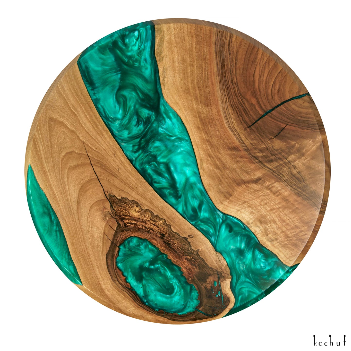 Emerald — Holz- und Epoxidharz-Couchtisch