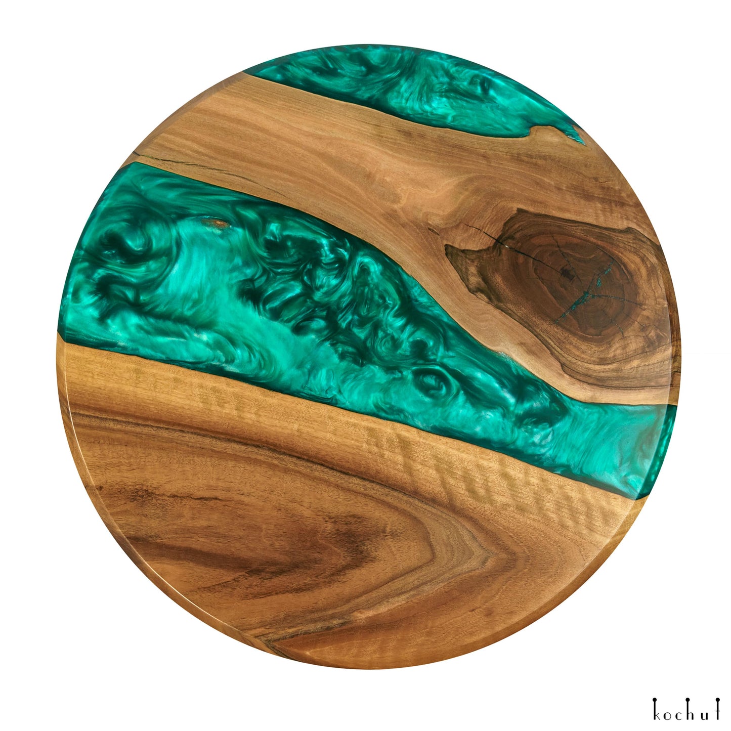 Emerald — Holz- und Epoxidharz-Couchtisch