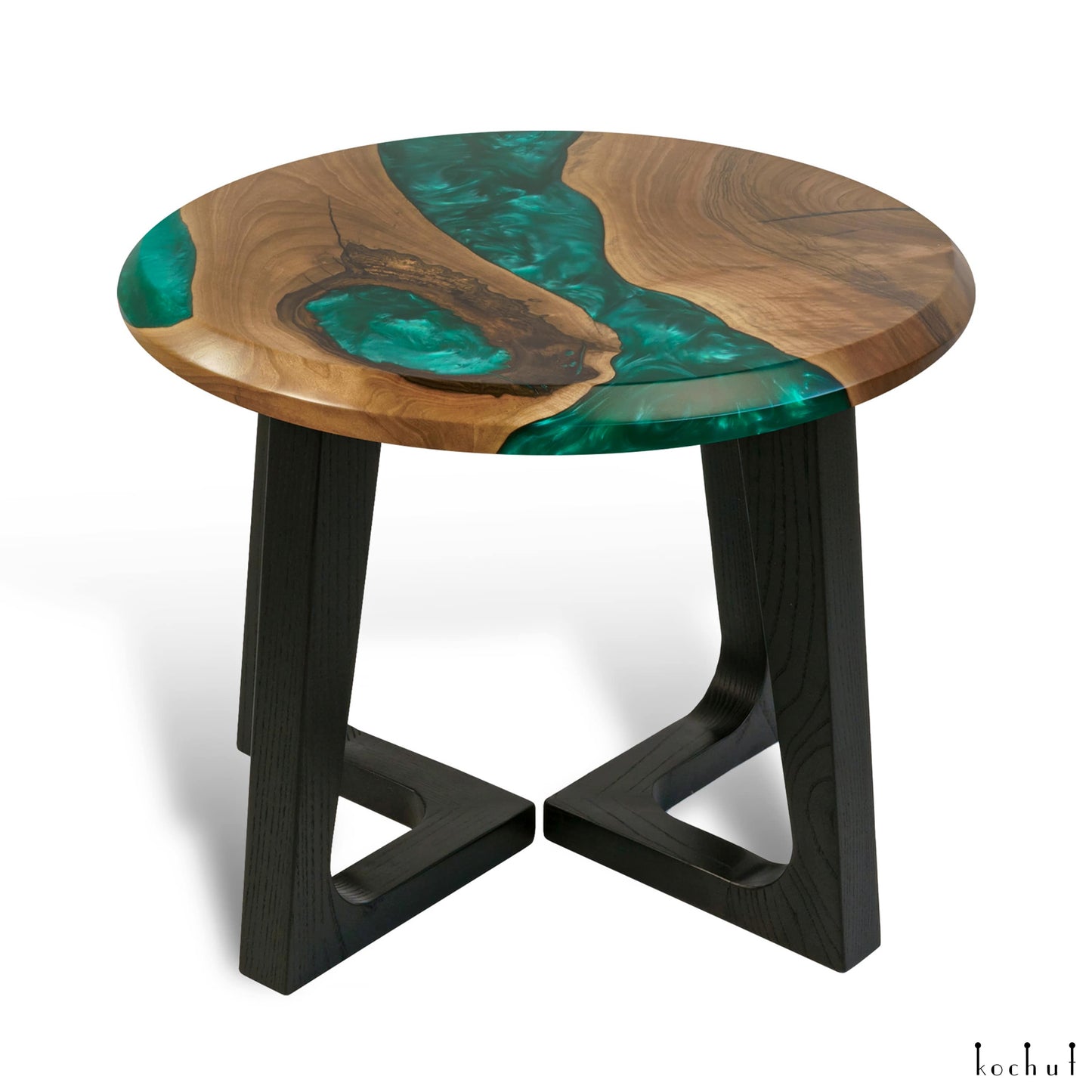 Emerald — Holz- und Epoxidharz-Couchtisch