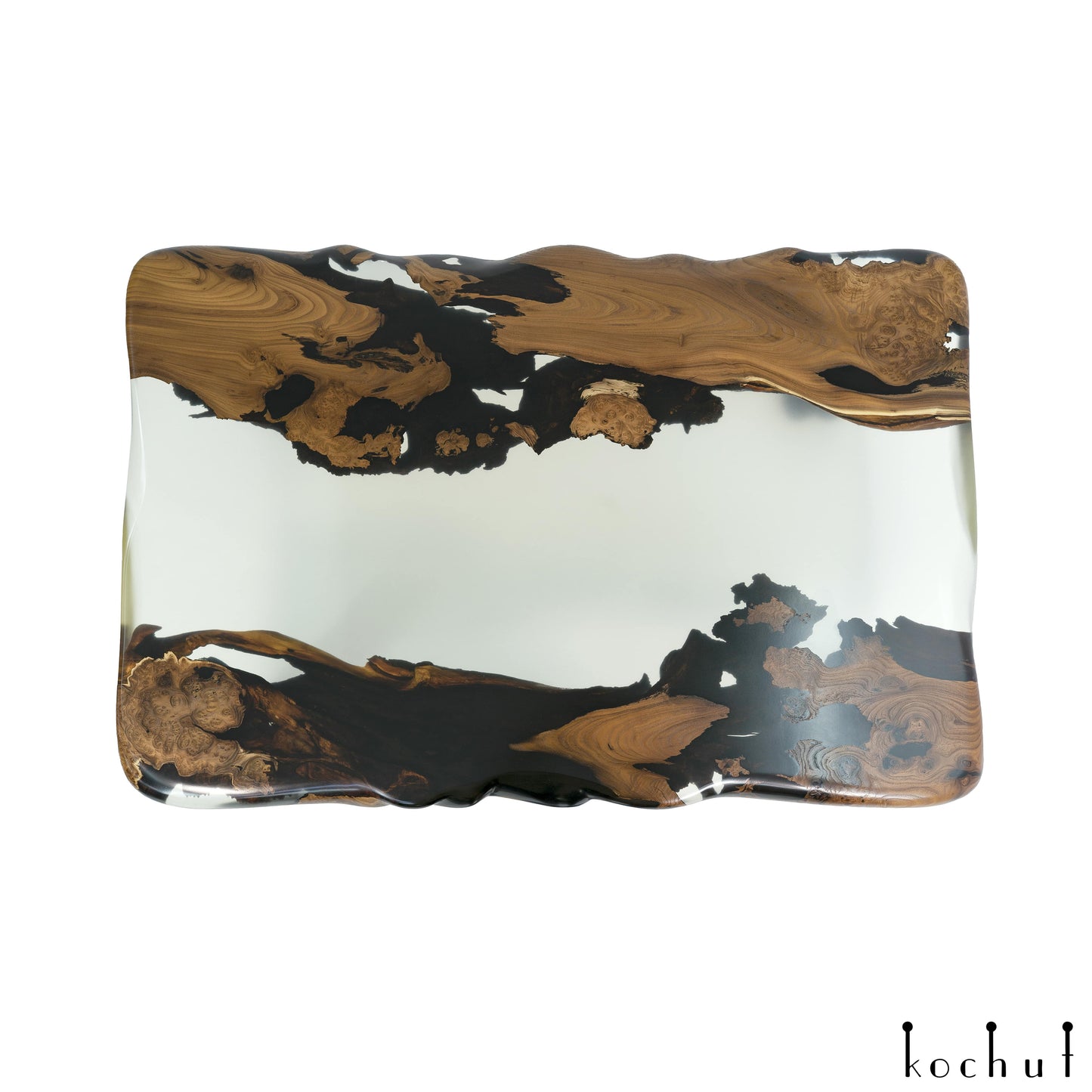 Dionysus — Holz- und Epoxidharz-Couchtisch