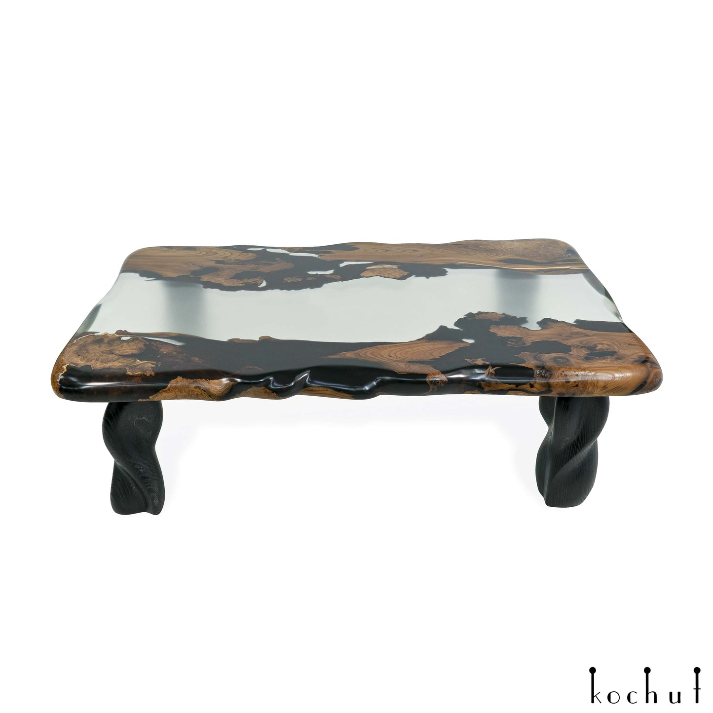 Dionysus — Holz- und Epoxidharz-Couchtisch