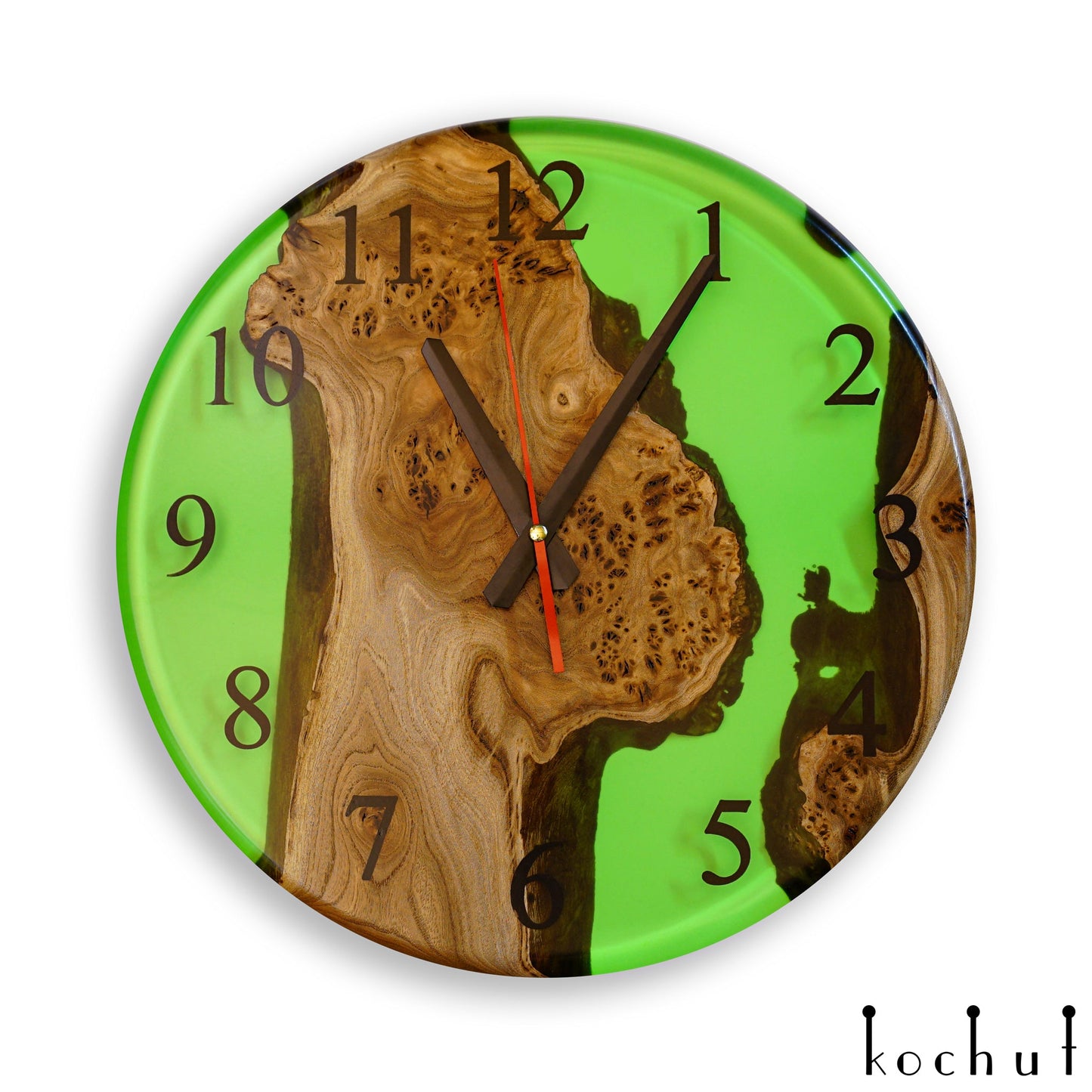 Continuum — Wanduhr aus Holz und Epoxidharz