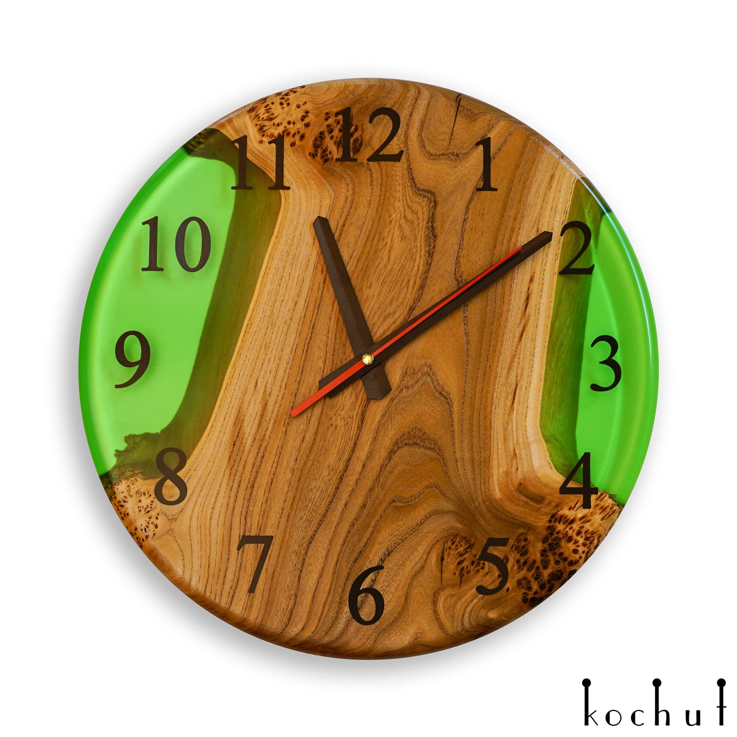 Continuum — Wanduhr aus Holz und Epoxidharz
