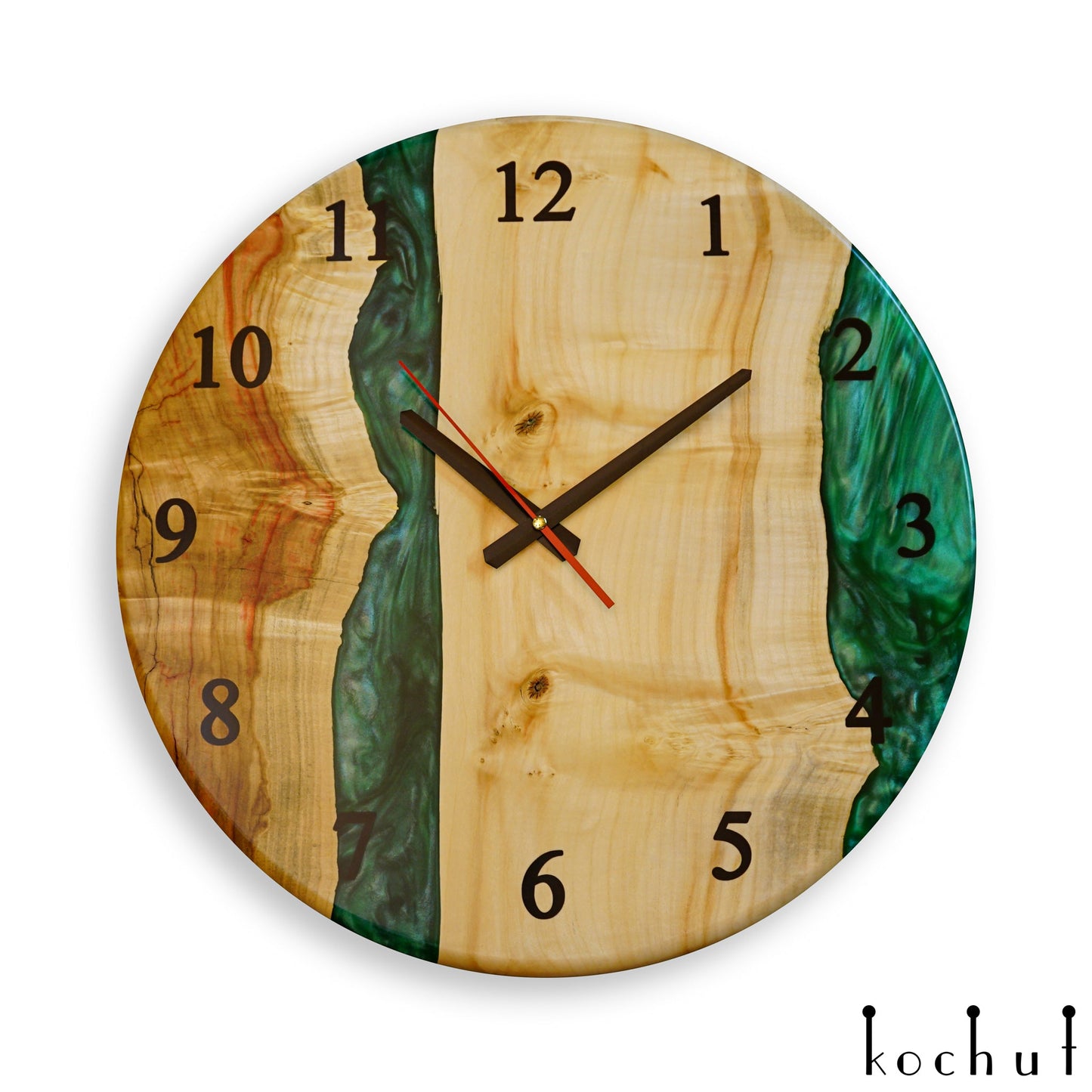 Continuum — Wanduhr aus Holz und Epoxidharz