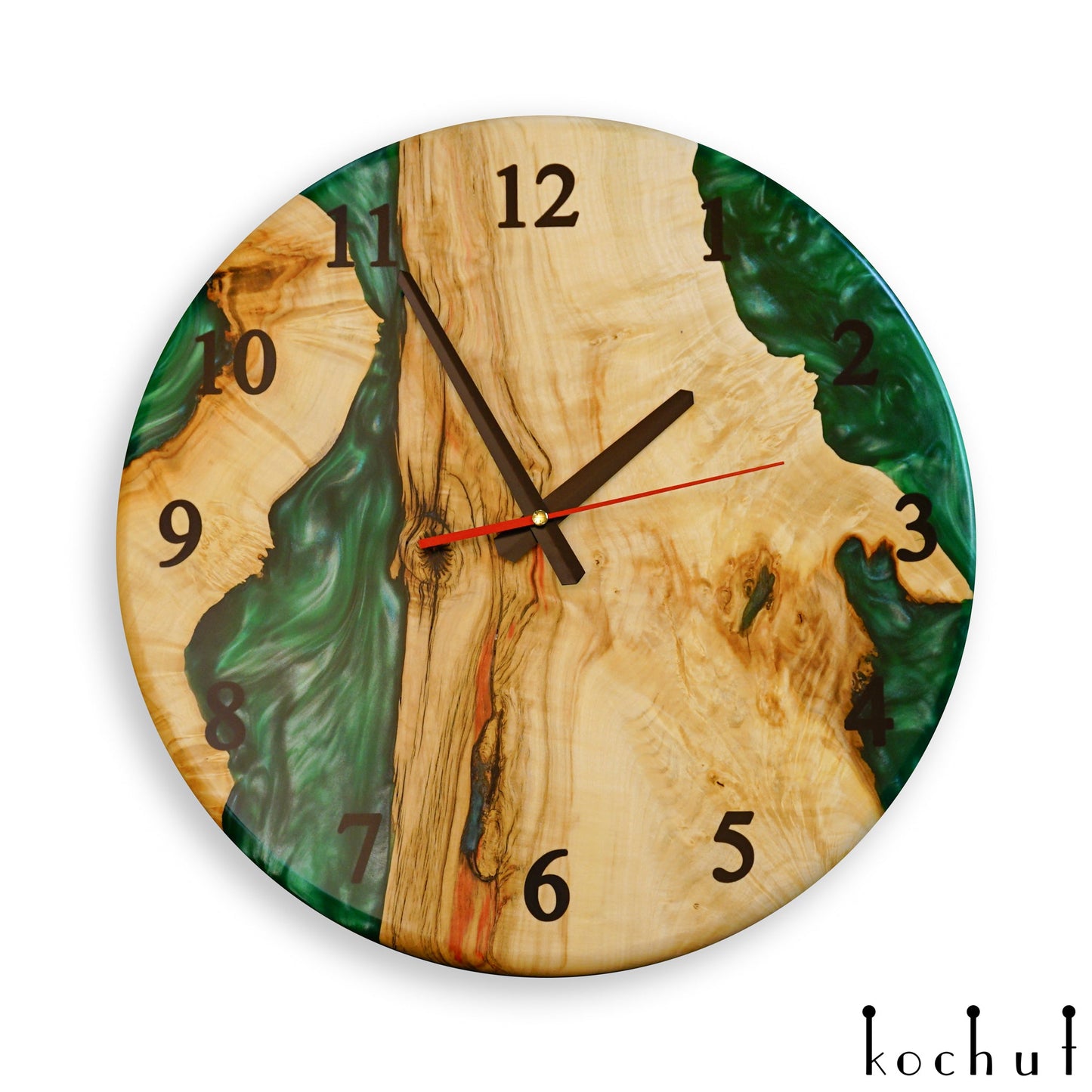 Continuum — Wanduhr aus Holz und Epoxidharz
